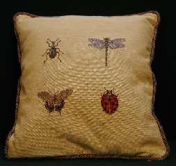 A08 Tapestry Insects Cushion. (Complete)