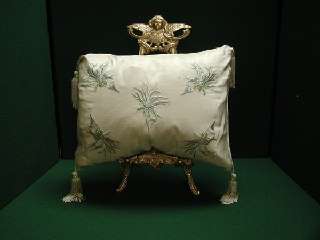 A02 Country Colonial Embroidered Cushion Jade.