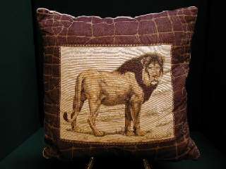 A19 Large Lion Tapestry Cushion (complete).