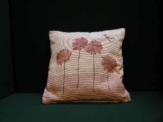 A07 Tapestry Dragonfly/Flowers Cushion.